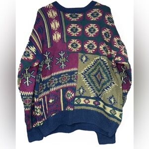 Adult size Large Handknit VTG Nautica 100% Cotton Sweater